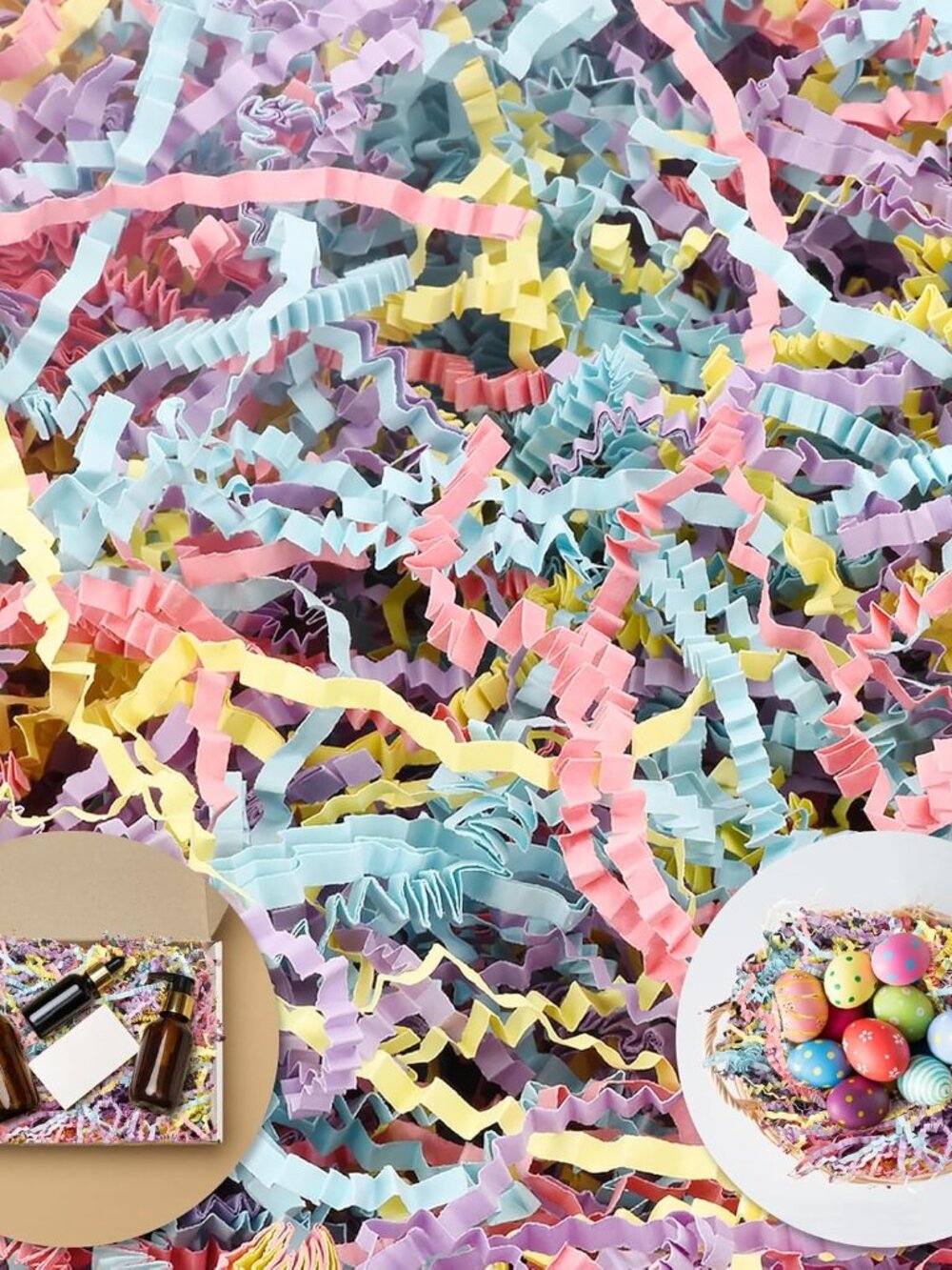Crinkle Paper Filler, Shredded Paper For Gift Baskets Boxes Bags, Grass Cushion